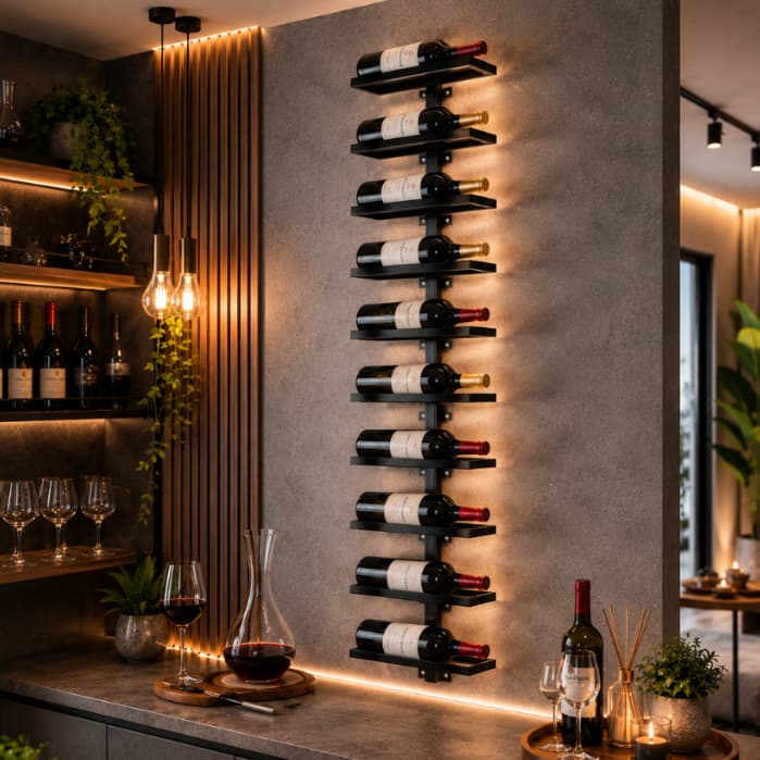 Adega Porta Garrafas De Vinho Vertical Decorativo Parede
