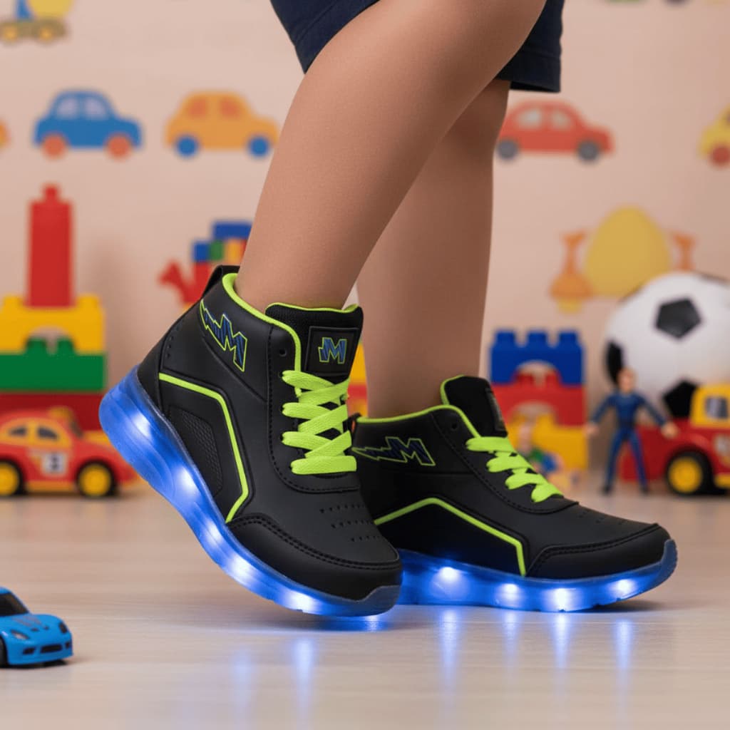 Tênis de Rodinha Infantil Menino Menina Skate Confortável Com Luz LED Para Brincar e Passeio