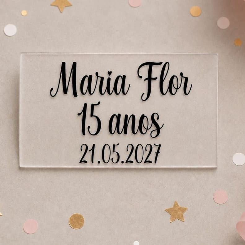 Adesivo Personalizado a prova d'água Lavável 4x2cm Para lembrancinhas, casamento, chá de bebê , aniversário, 15 anos