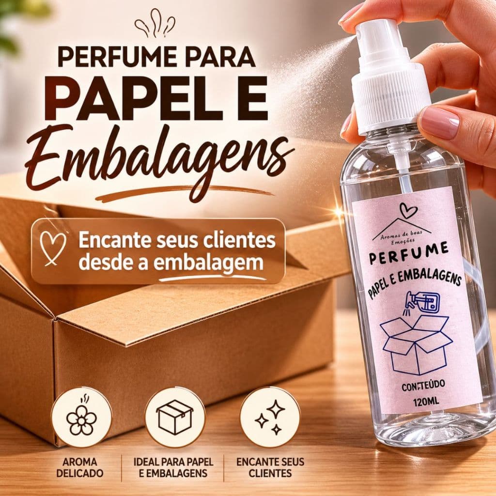 Cheirinho para Embalagens Perfume Para Loja Papel Encomendas Aroma Duradouro Spray 60 a 120ML