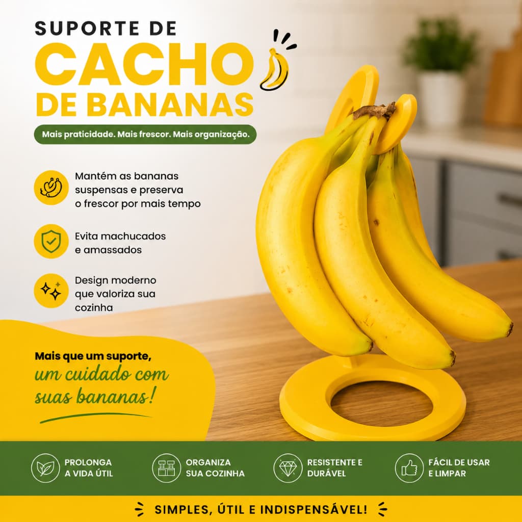 Suporte de Mesa para Cachos de Bananas | Praticidade e Beleza