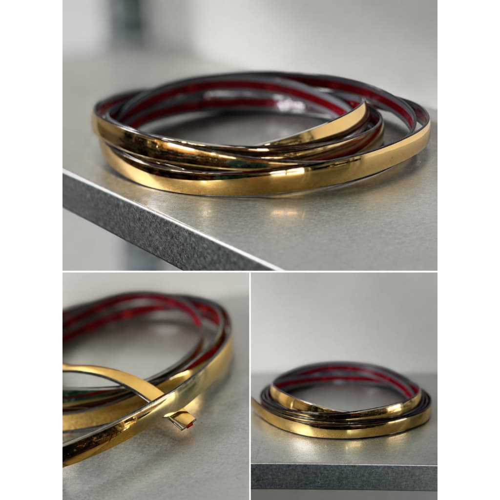 Rolo Friso Dourado Ouro Filete Universal Flexivel 15mm X 4 Metros