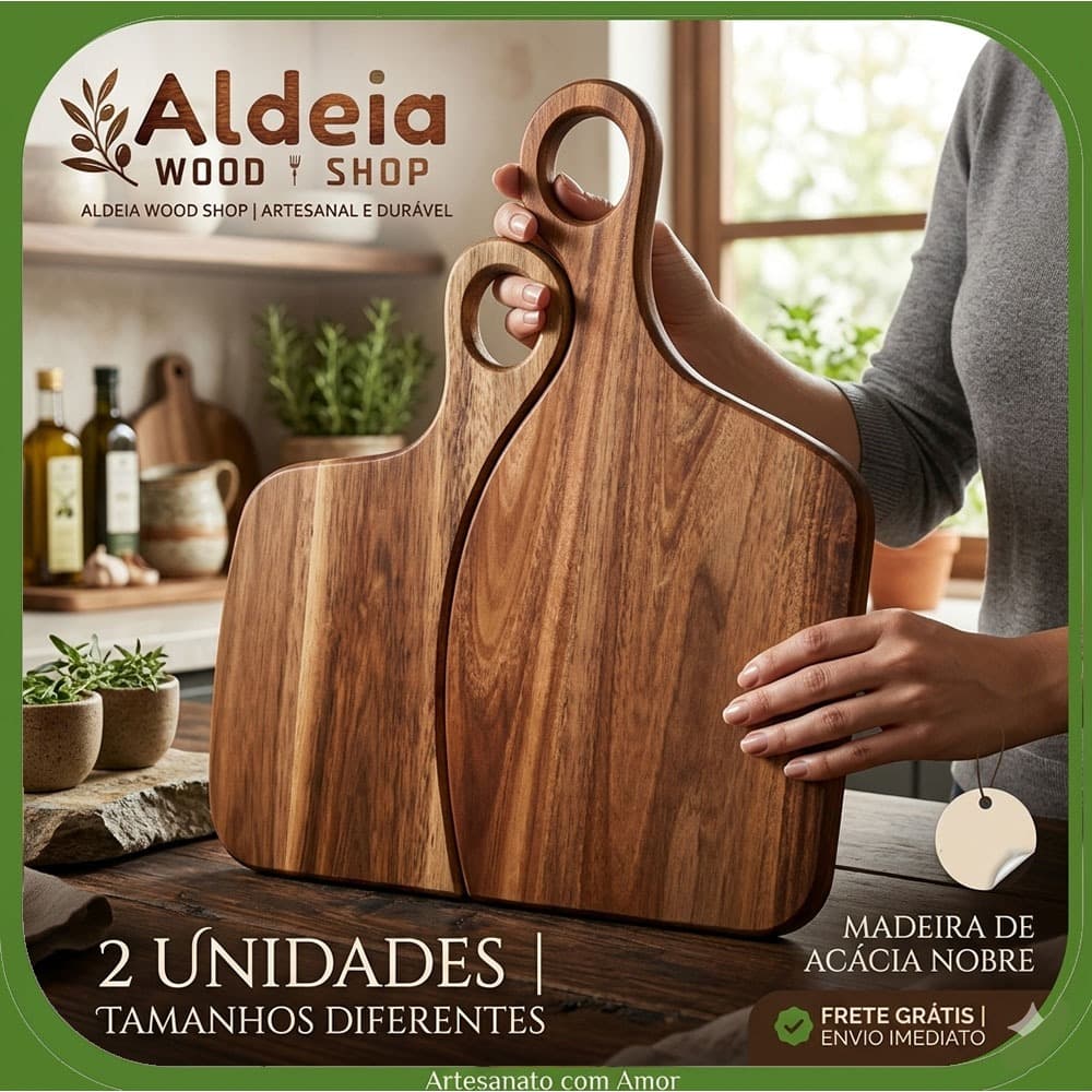 Tábua de Corte Madeira Maciça Carne Madeira Nobre Tábua de Churrasco Tábua Dupla Decoração Cozinha