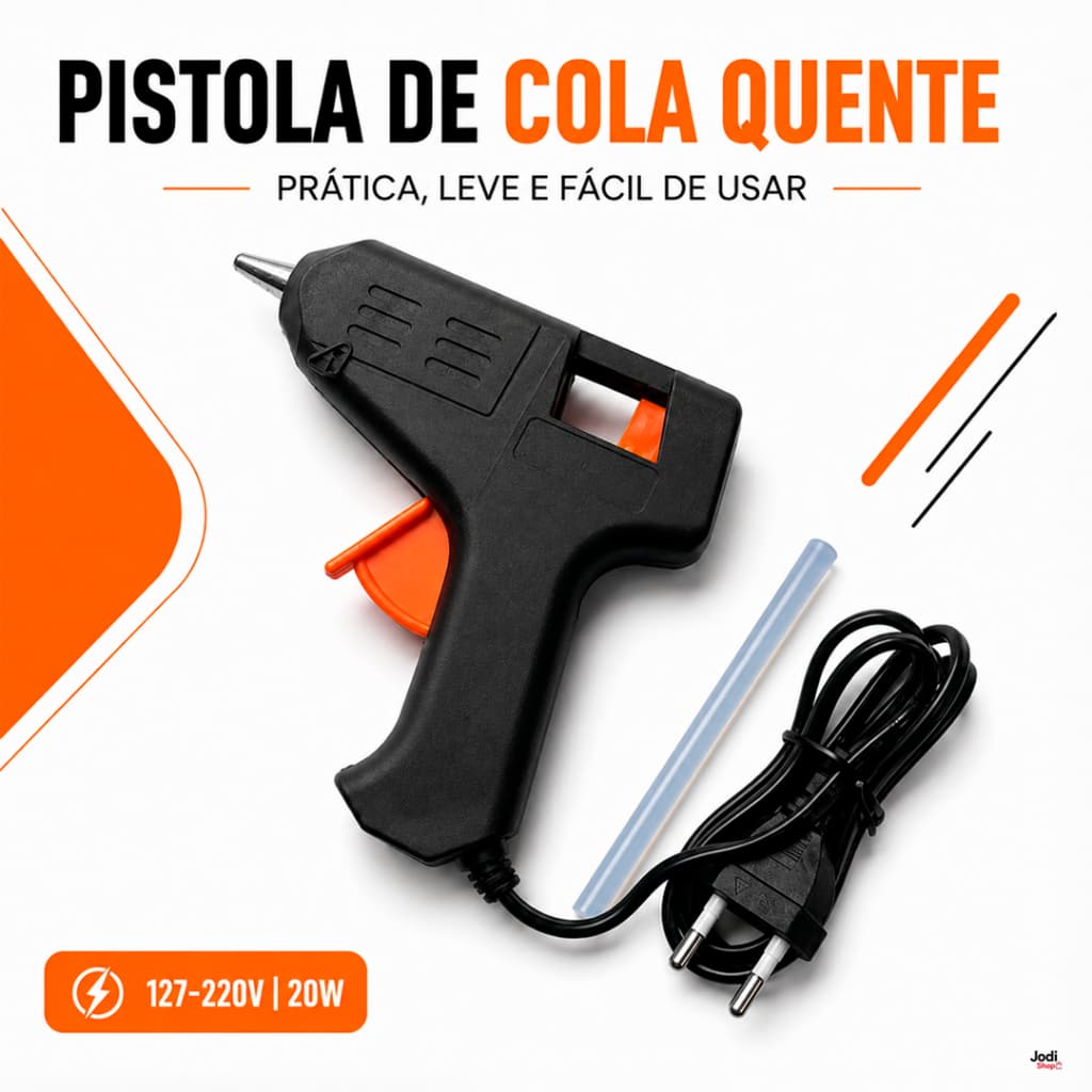 Pistola de Cola Quente Bivolt Compacta Para Artesanato e Reparos Rápidos