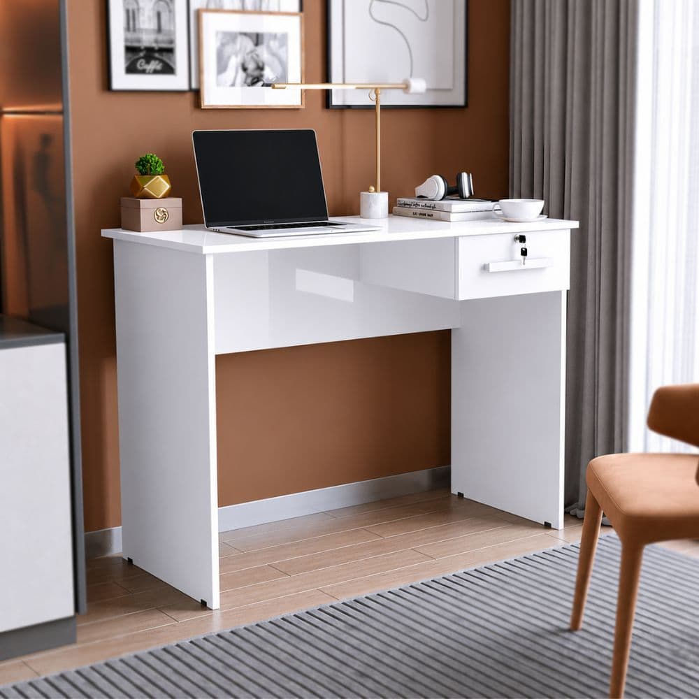 Escrivaninha para Home Office com Gaveta e Chave Moderna.