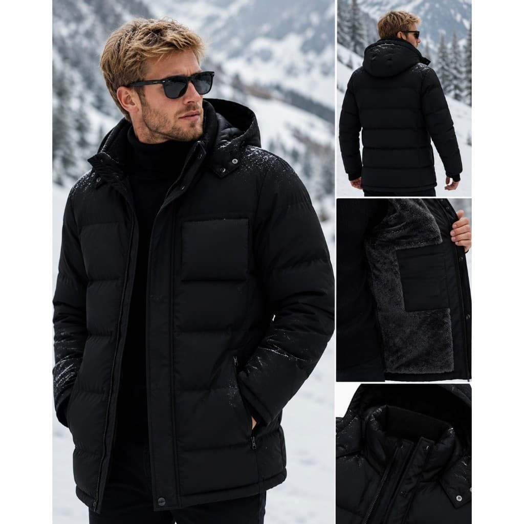 Jaqueta puffer Impermeável Flanelada Vento Chuva Neve casaco forrado peluciado blusa térmica proteção corta
