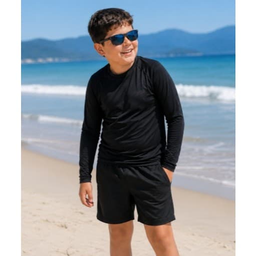 Camisa Térmica Infantil Proteção Solar Uv Blusa Segunda Pele