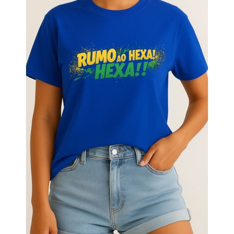 Camiseta Rumo ao Hexa - Torcida Brasil Copa do Mundo