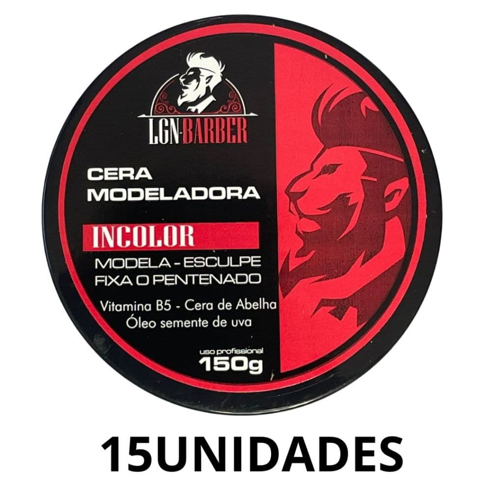 15Un Cera consistente p/ pentear incolor capilar 150g - LGN Barber(USO MASCULINO)