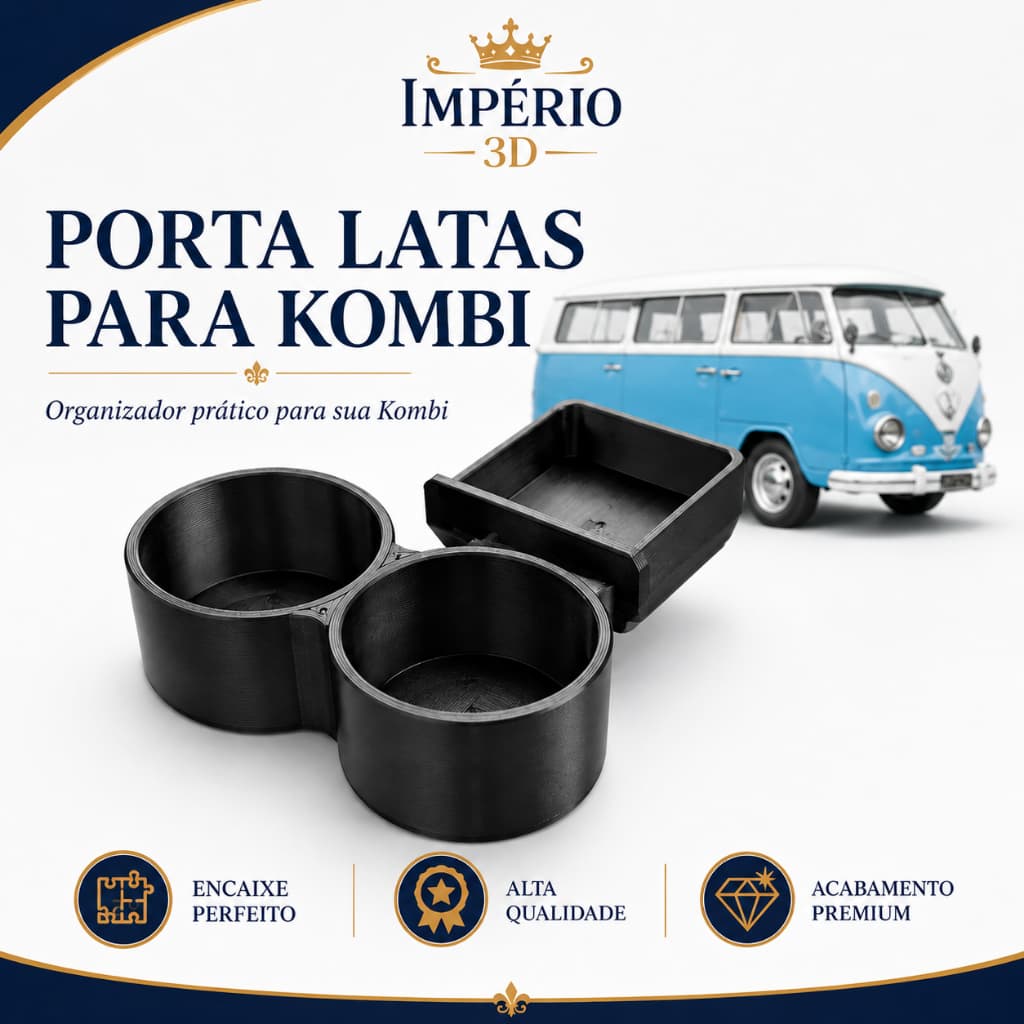 Porta copos e latas duplo para VW VolksWagen Kombi utilidade