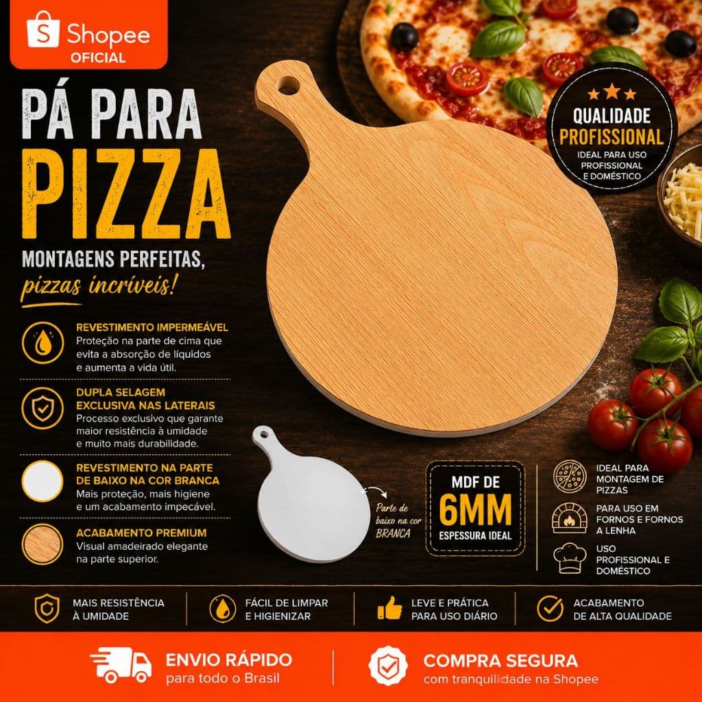 Pá para Montagem de Pizza de 35cm - EL TORO