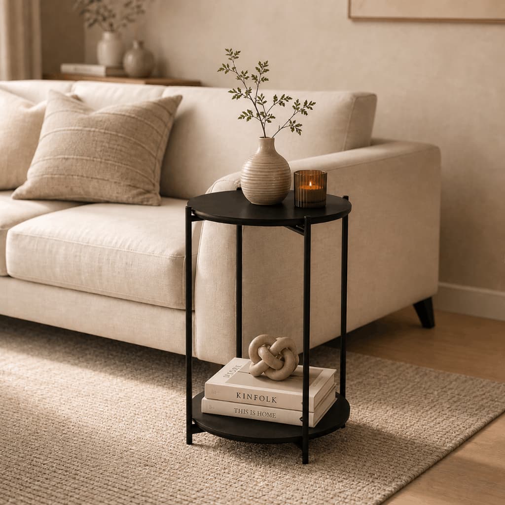 Mesa Estilo Industrial Lateral Moderna Apoio Canto Decoração Inaugura Movéis