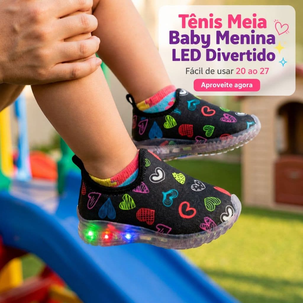 Tenis LED De Bebe Menina | Fácil de Usar e Muito Colorido Para Sua Filha | APROVEITE AGORA!