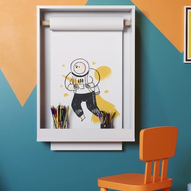 Lousa Painel Mágica Branco com Rolo de Papel Painel de Desenho e Arte Educativa Ofertamo
