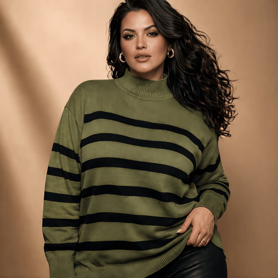 Suéter Feminino Casual Blusa de Frio Feminina Estilosa Tricô