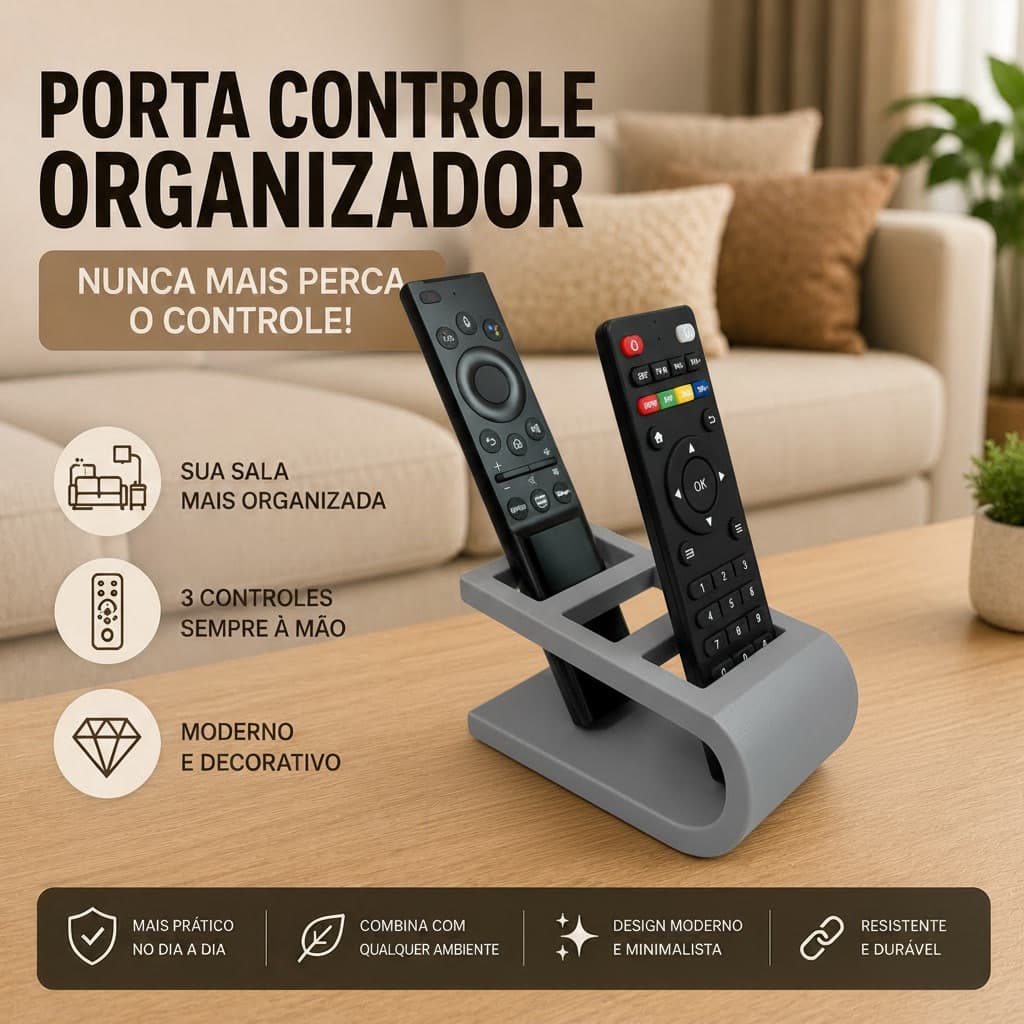 Porta Controle Remoto Organizador | Nunca Mais Perca o Controle no Sofá