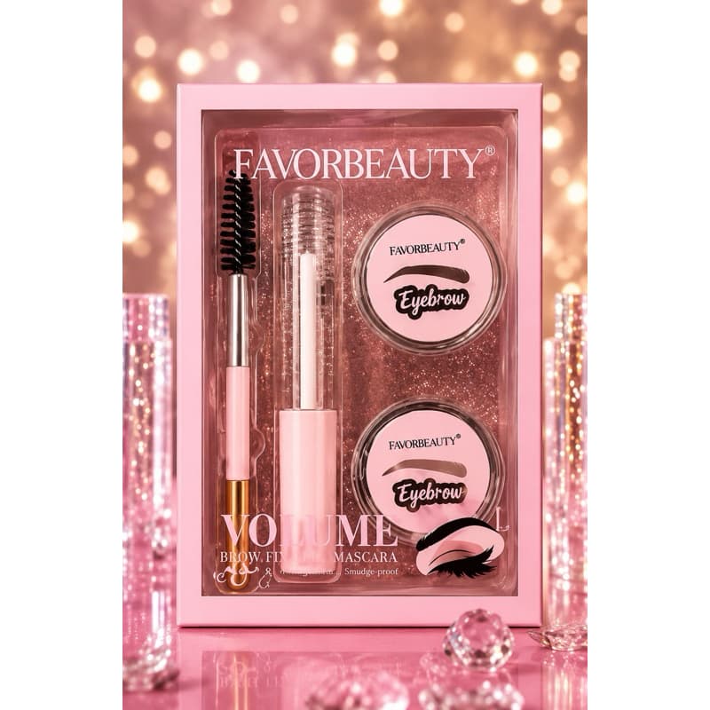 Kit Modelador de Sobrancelhas FavorBeauty Volume Brow Fix Gel & Mascara