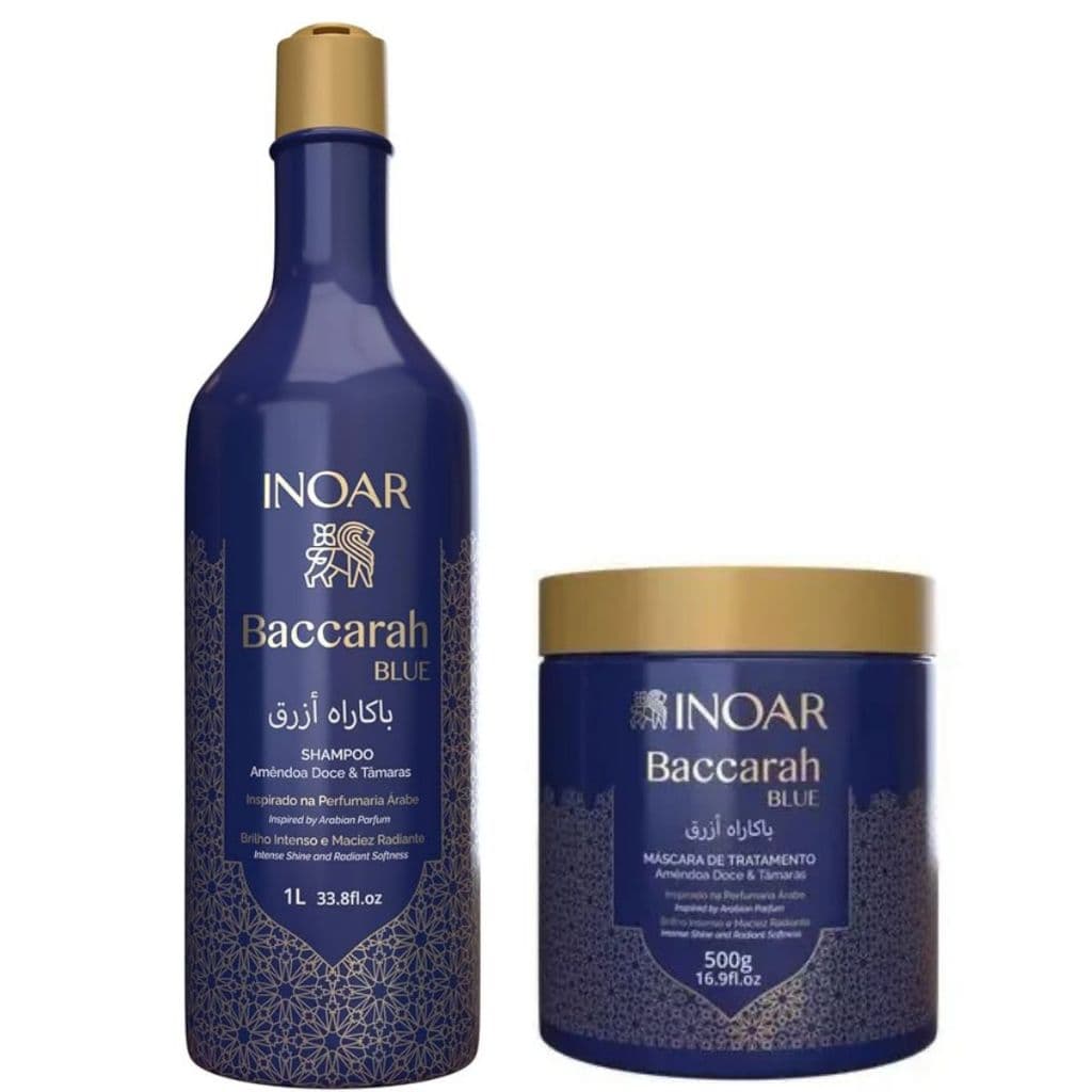 INOAR KIT SHAMPOO BACCARAH BLUE 1L+ MASCARA BACCARAH BLUE 500G