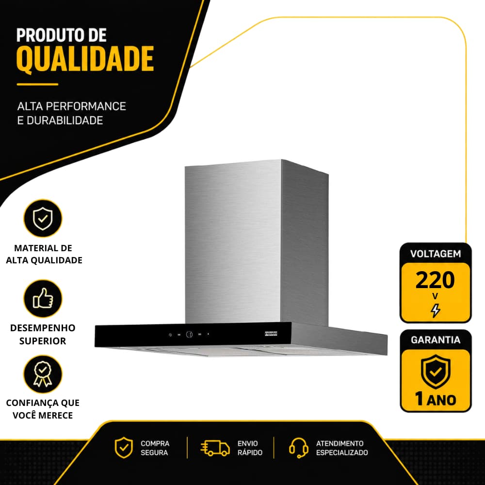 COIFA DE PAREDE FRANKE LINEA TOUCH 60CM EM AÇO INOX 220V 16694