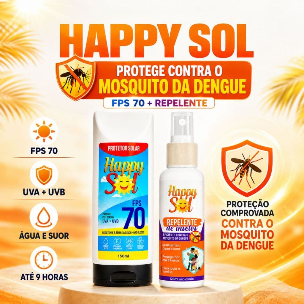 Protetor Solar FPS70 Rosto Corporal Facial Toque Seco + Repelente com Icaridina 9 Horas de Proteção