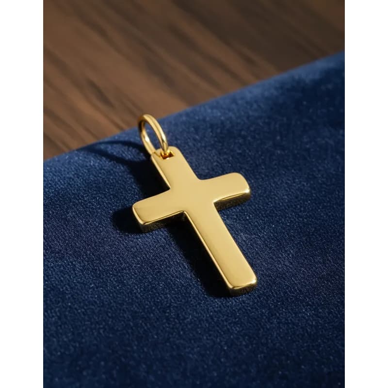 PINGENTE CRUZ ROBUSTA  FOLHEADO  A OURO 18K