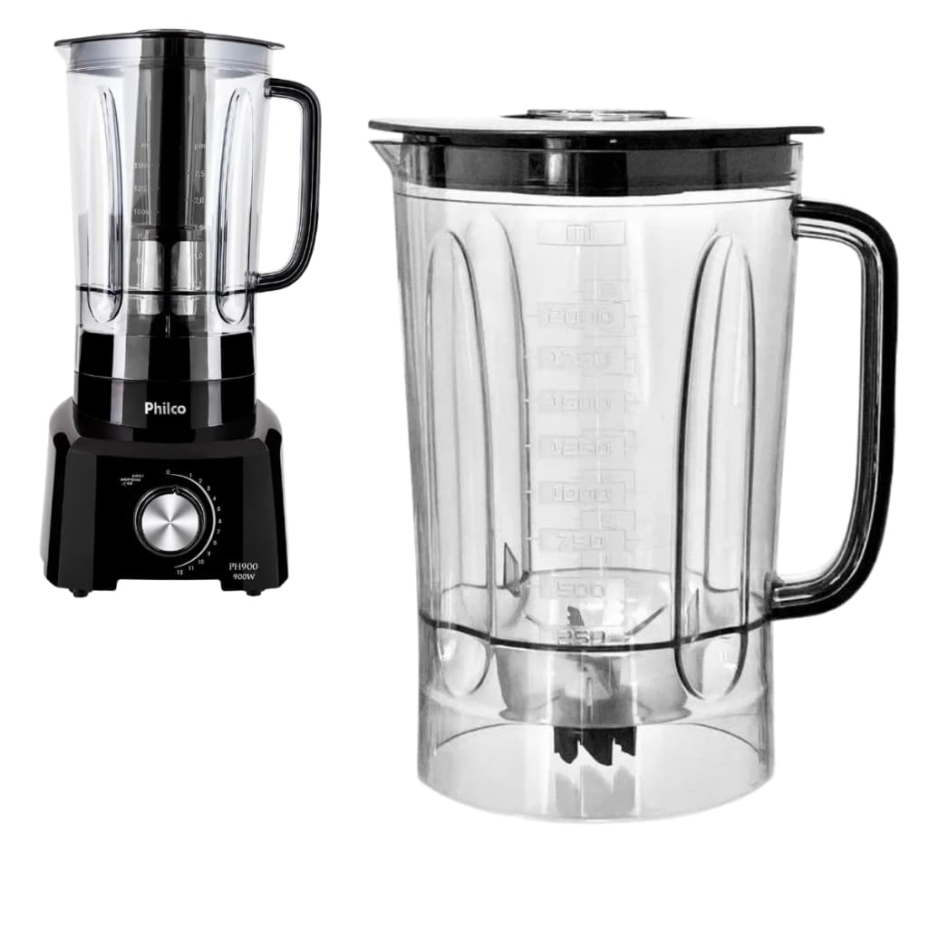 Copo Liquidificador PH900 PH700 B1000 6 Laminas Preto