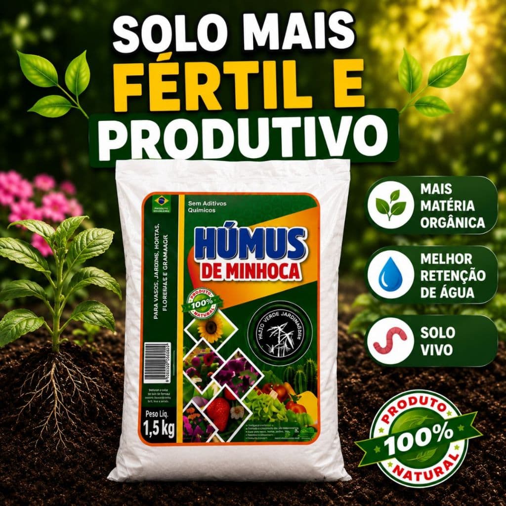 Humus Adubo De Minhoca Fertilizante Organico Pronto Uso Jardins Flores Orquideas Para Vasos Canteiro