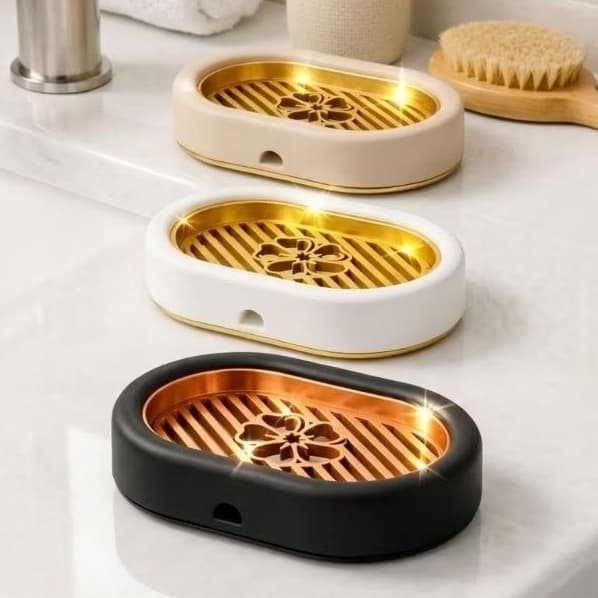 Porta sabonete Banheiro Lavabo Minimalista Saboneteira Moderna Modelo Trevo Luxo Com Drenagem