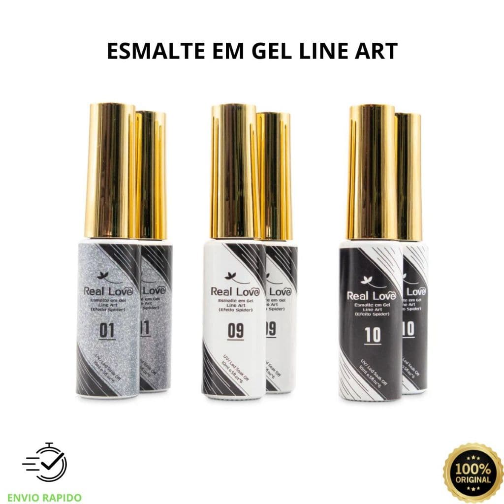 Esmalte Em Gel Line Art Para Nail Art Pincel Fino Decoração De Unhas Profissional- Real Love