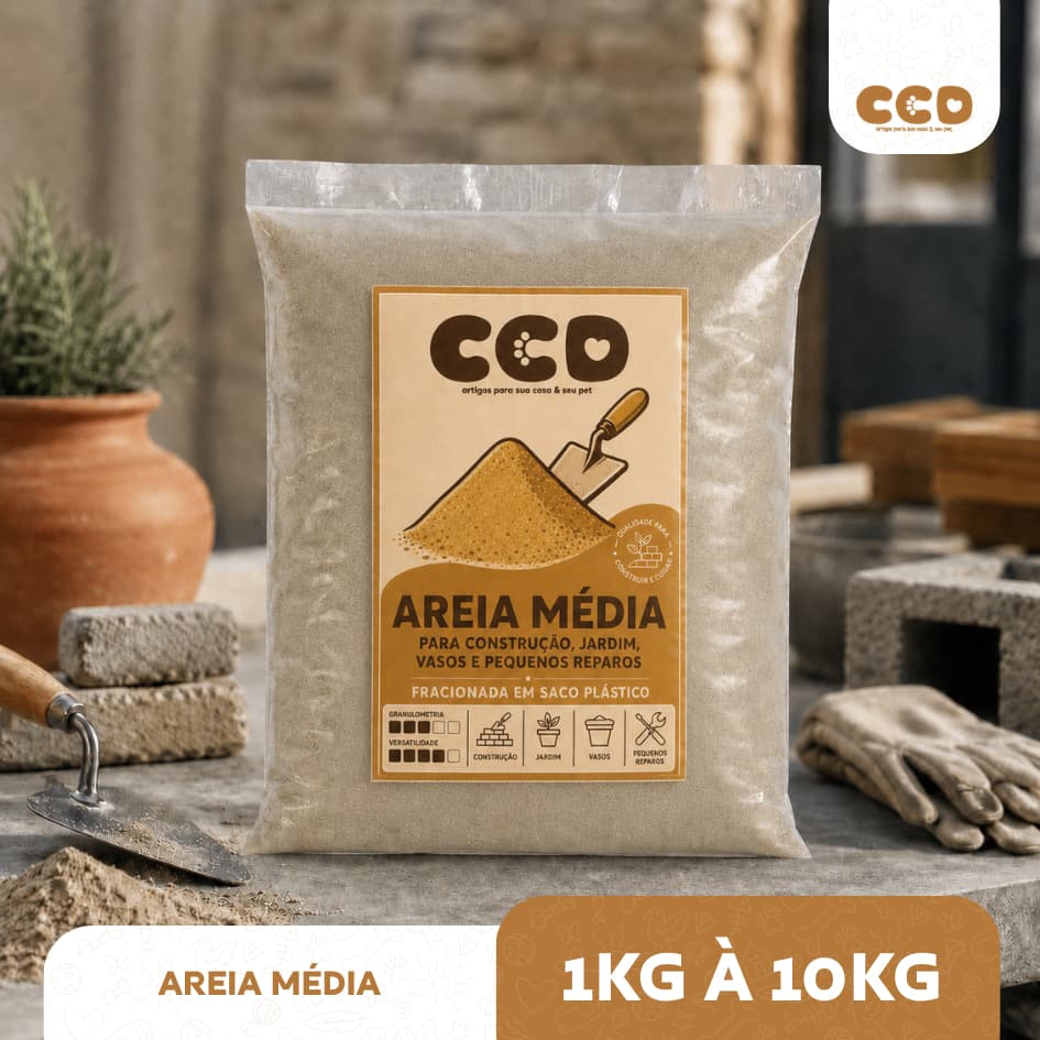 Areia Média Para Construção Jardim Vasos Pequenos Reparos 1kg a 10kg