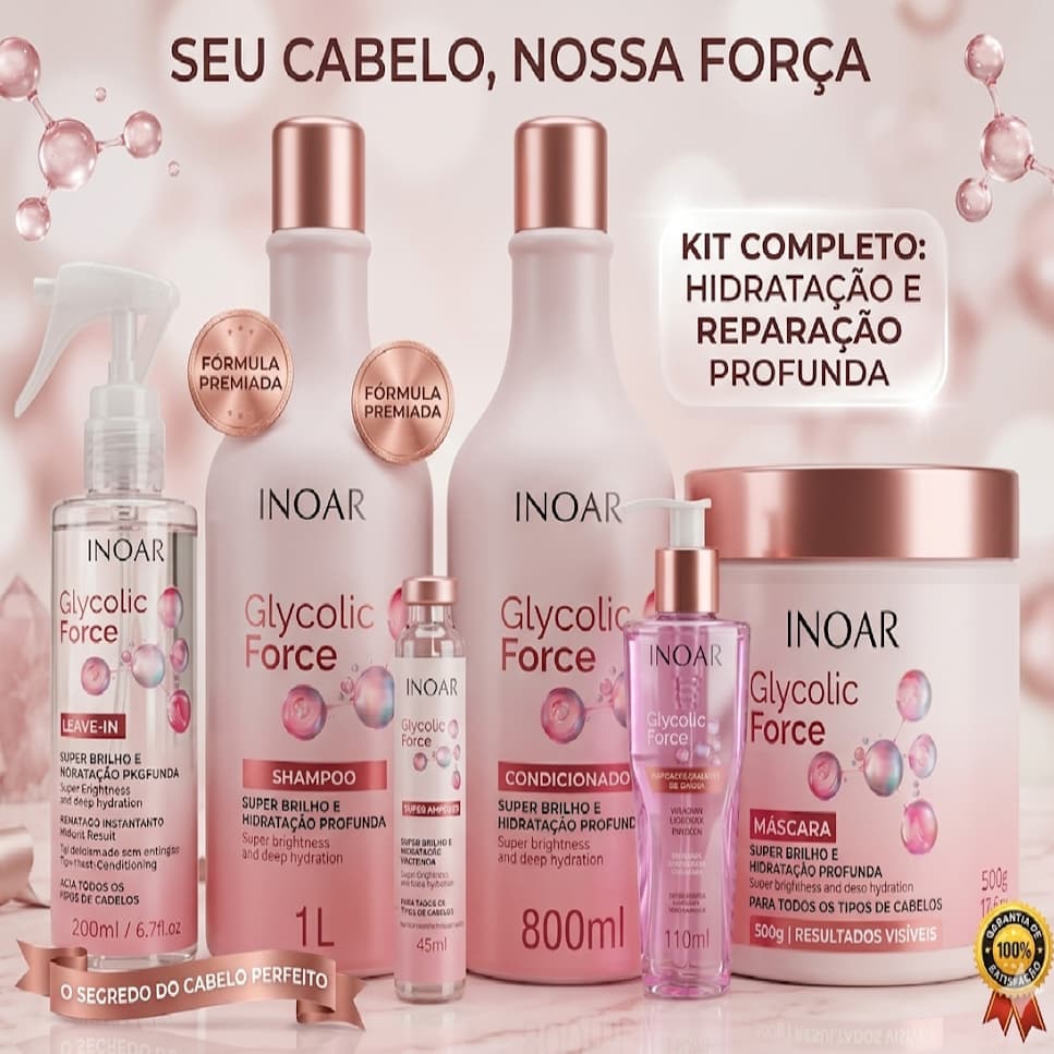 Kit Glycolic Force Inoar Profissional 6 Produtos