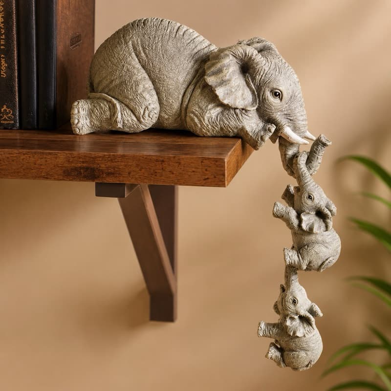 3 pçs/set bonito elefante abraço, resina artesanato decoração