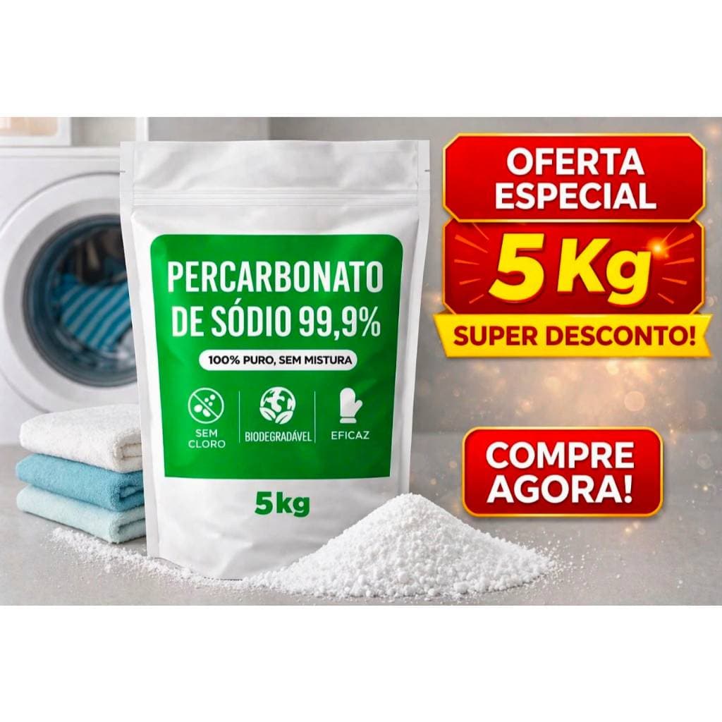 Percarbonato de Sódio 100% Puro 5kg Clareador Branqueador Alvejante