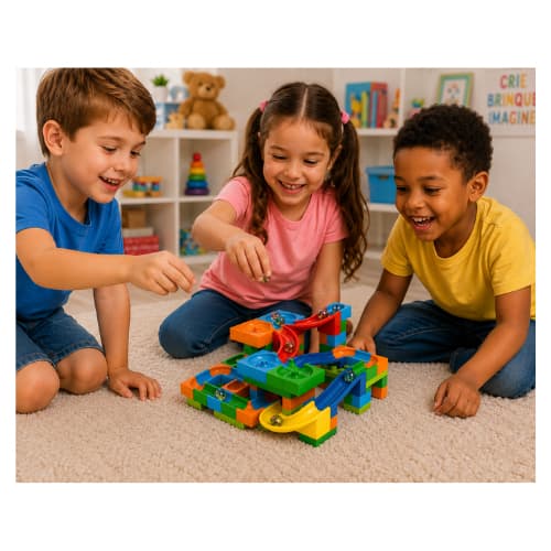 Pista Block Play Art Brink com 128 Peças – Diversão, Criatividade e Aprendizado!