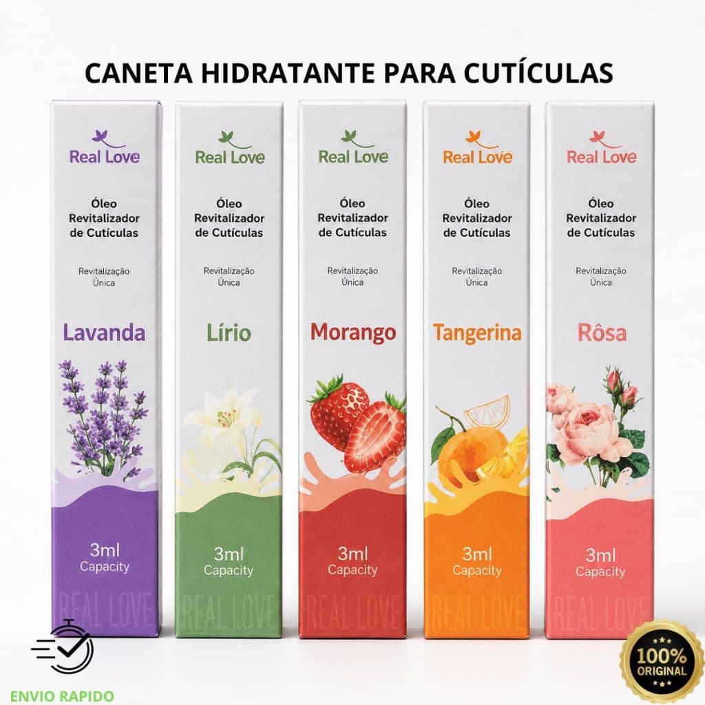 Caneta Hidratante Para Cutículas Real Love Óleo Nutritivo Para Unhas