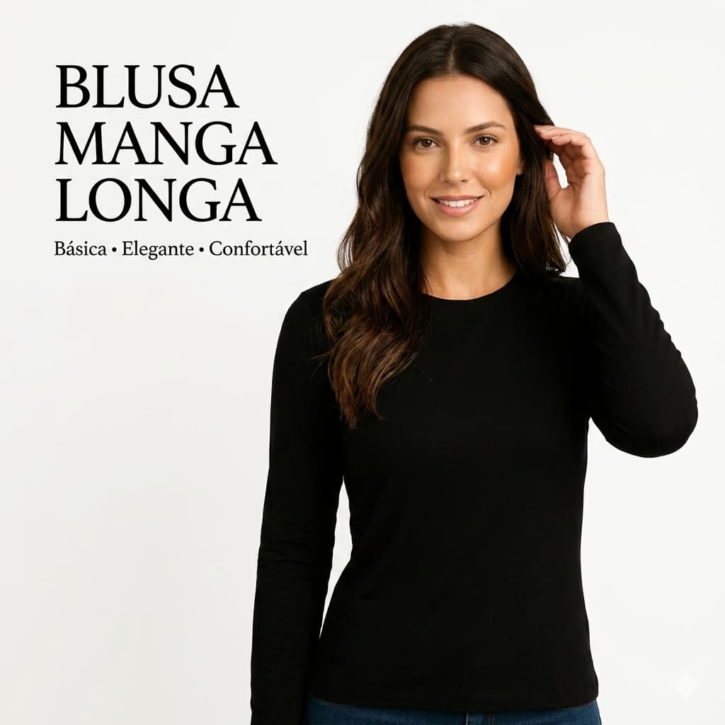 Blusas Manga Comprida Manga Longa Viscolycra