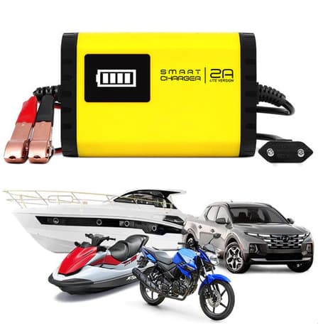 Carregador De Baterias 2AH barco carro moto jetski lancha 12v smartcharger bivolt