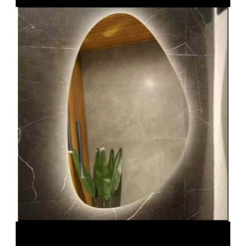 Espelho Orgânico com LED À PILHA ou FONTE Decorativo