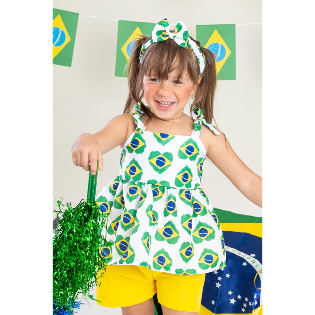Conjunto Infantil Menina Brasil | Festa e Torcida