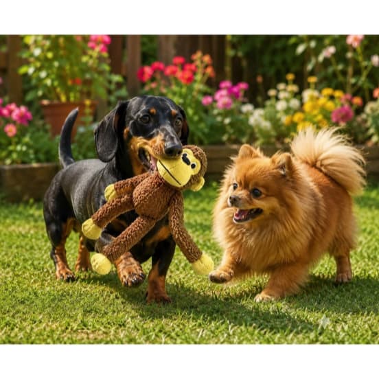 Brinquedo Pelucia Pet  Cachorro cão Macaco Interativo 45cm Apito Resistente Macio Divertido