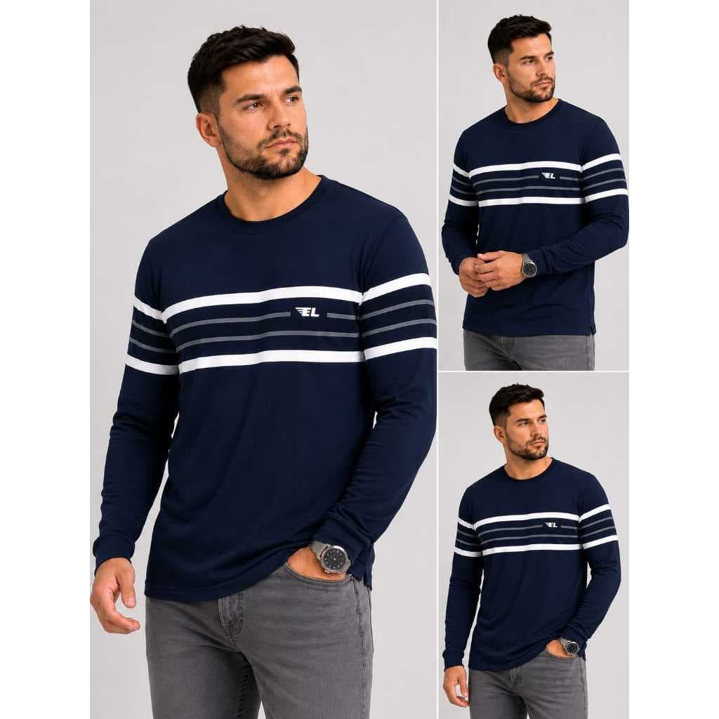 CAMISETA MASCULINA MANGA LONGA PLUZ SIZE VERSATIL ESTILOSA ALGODAO PREMIUM CASUAL G1 G2 G3