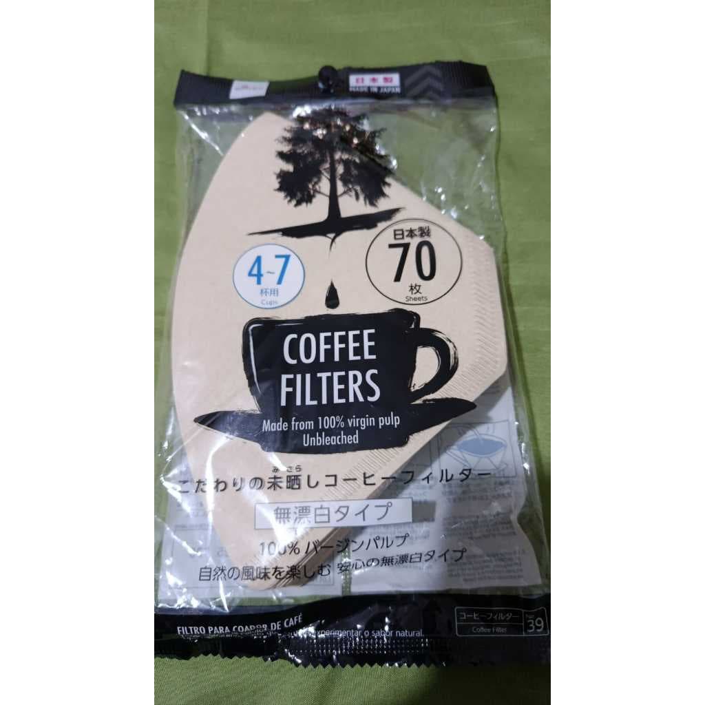 Filtro De Papel Japonês Coador Natural Para Café Polpa De Celulose 70 e 90 unidade Natural e Branco