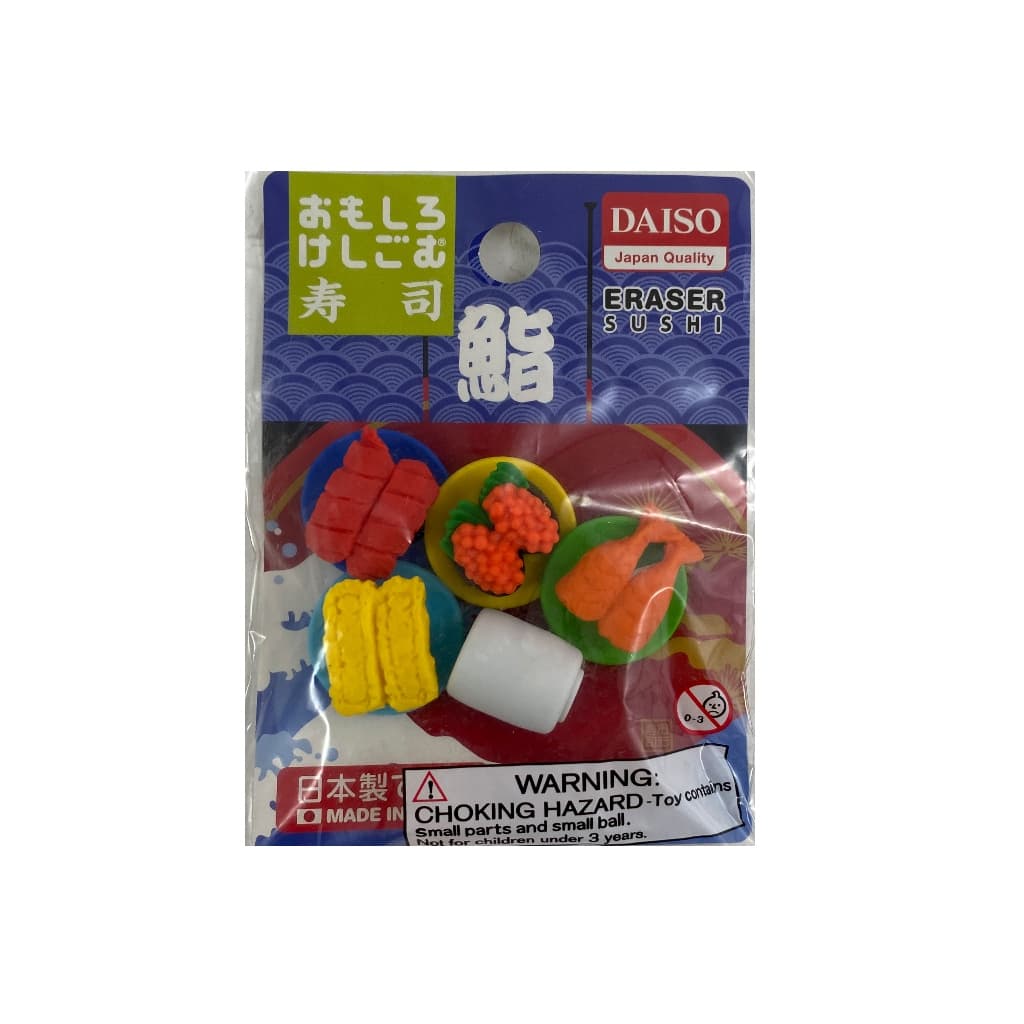 Kit de borrachas escolares em formato de sushi importado