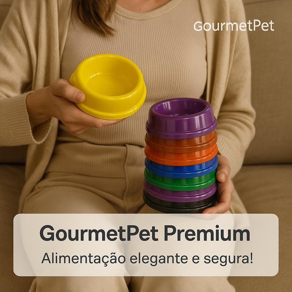 Kit 15 Comedouros para Pets 140ml Plástico Atóxico Cores Variadas