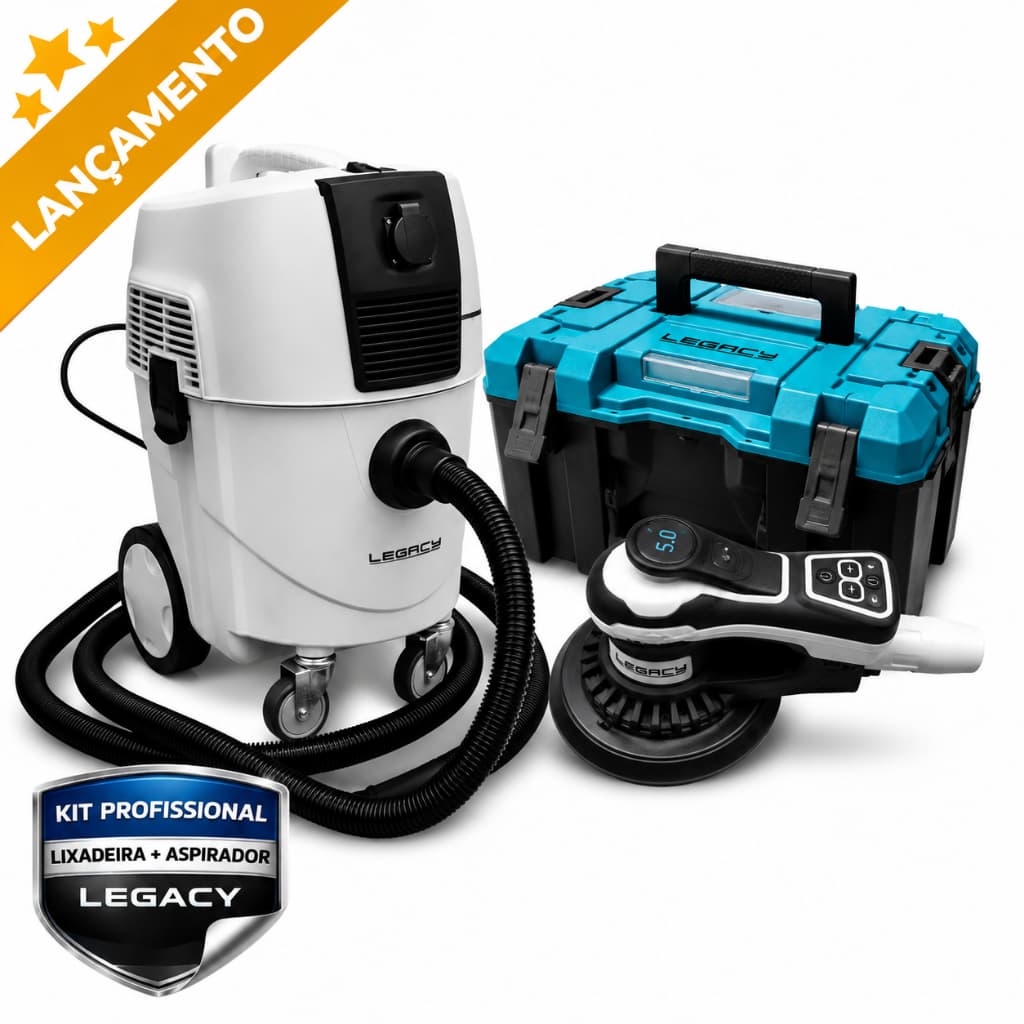 Kit Profissional Lixadeira Brushless 150mm Legacy + Aspirador Auto Limpeza 220V