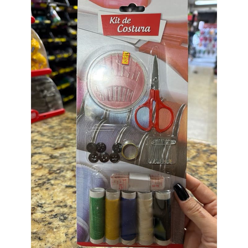 kit costura completo/ com linhas agulhas fita