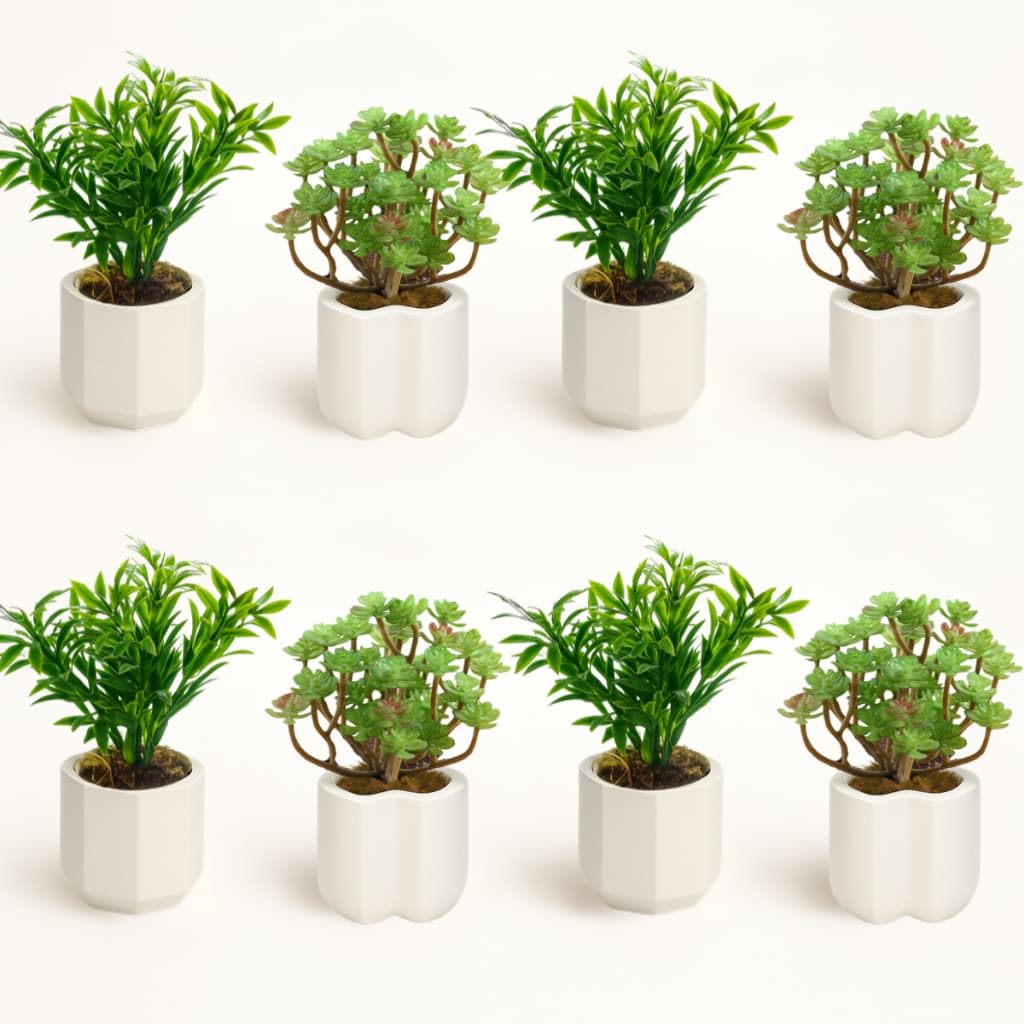Planta Artificial arranjos de suculentas kit 8 com vaso decoração