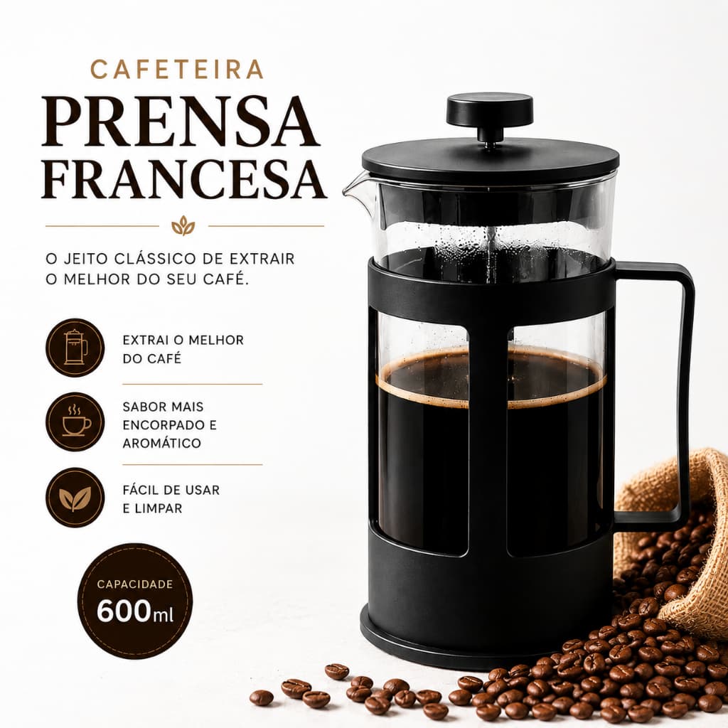 Cafeteira Prensa Francesa 600ml