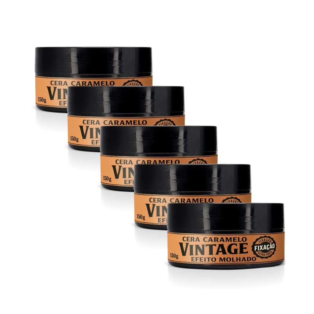 Kit Still Life Pomadas Ceras Modeladoras Caramelo Efeito Molhado Fixação Extra Forte 150g 5 Unidades