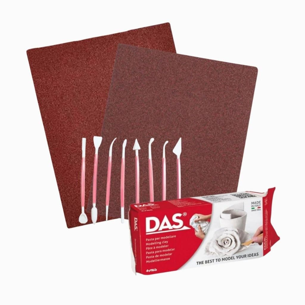 Massa Cerâmica Fria Branca 1kg + Lixas + Estecas Plast Color